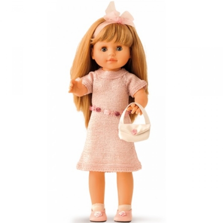 Кукла Маша в нежно-розовом вязаном платье, 40 см