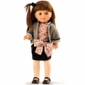 Кукла Норма в сером жакете, черной юбке и блузе с сердечками, 40 см