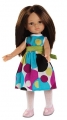 Кукла Кэрол в ярком платье в разноцветный горох, 32 см