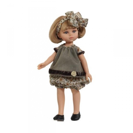 Кукла Карла в коричневом платье с бантом на голове, 32 см