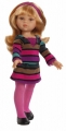 Кукла Даша в сиреневом полосатом платье и сиреневых колготках, 32 см
