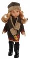 Кукла Даша в коричневом пальто с белочкой и черных сапогах, 32 см