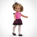 Кукла Карла в блестящем черно-розовом платье, 32 см