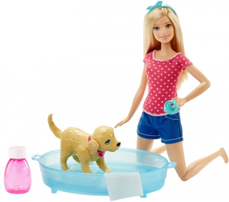 Barbie кукла Барби "Купание щенков"