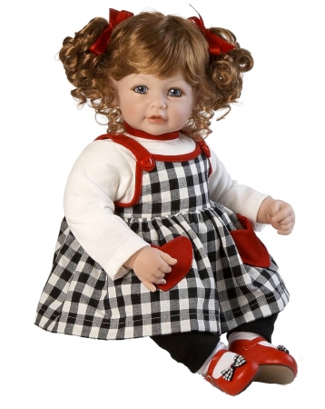 Adora Кукла Адора с кудрявыми хвостиками в полосатом платьице
