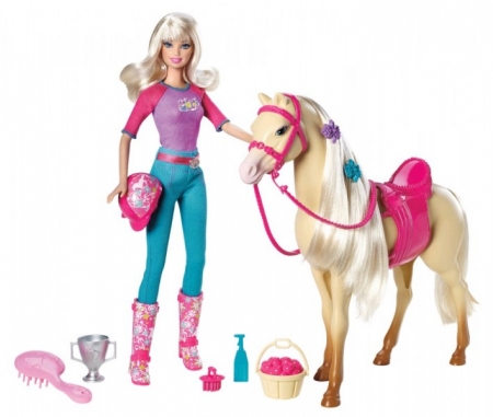 Barbie кукла Барби с лошадкой Тони