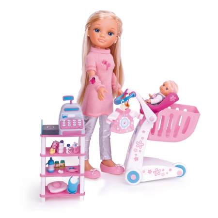 Кукла Нэнси с сестренкой идет за покупками