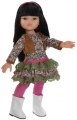 Кукла Лиу в платье, коричневой жилетке и белых сапогах, 32 см