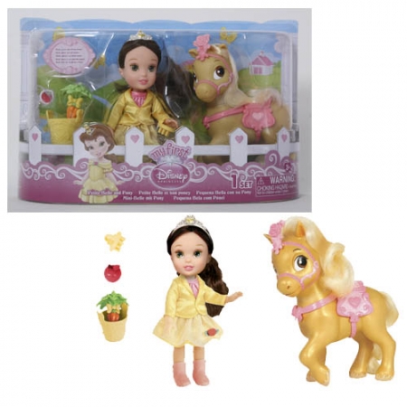 Кукла Принцесса Дисней Малышка Бель с конем, 15 см